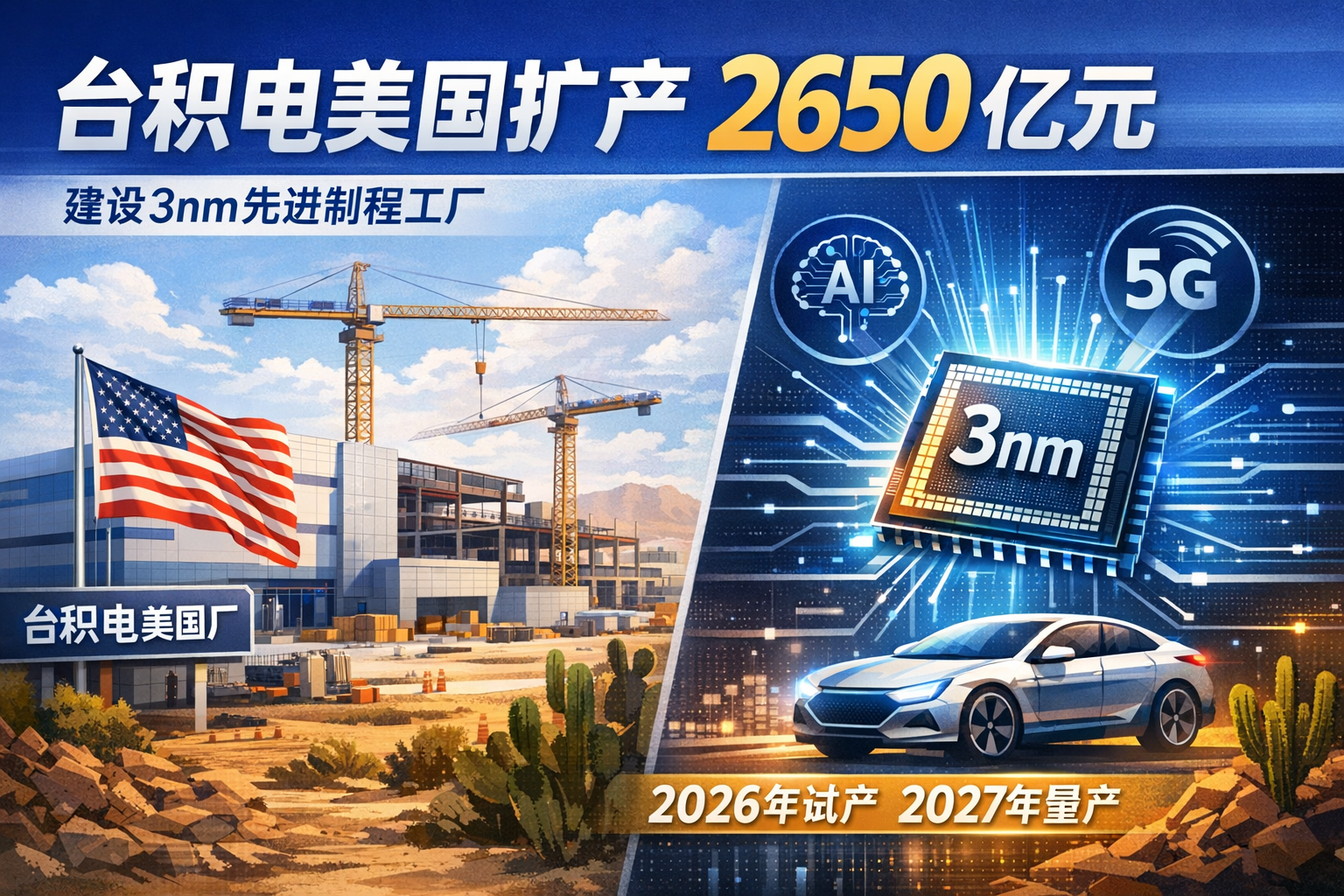 台积电美国扩产 2650 亿元
