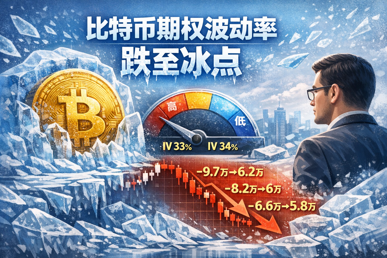 比特币期权隐含波动率跌至冰点