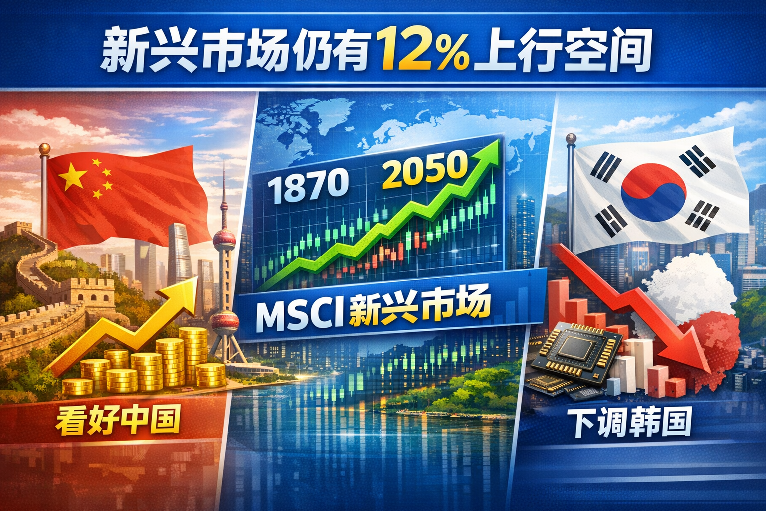 花旗:上调中国、下调韩国,预计MSCI新兴市场指数年内还有12%上行空间