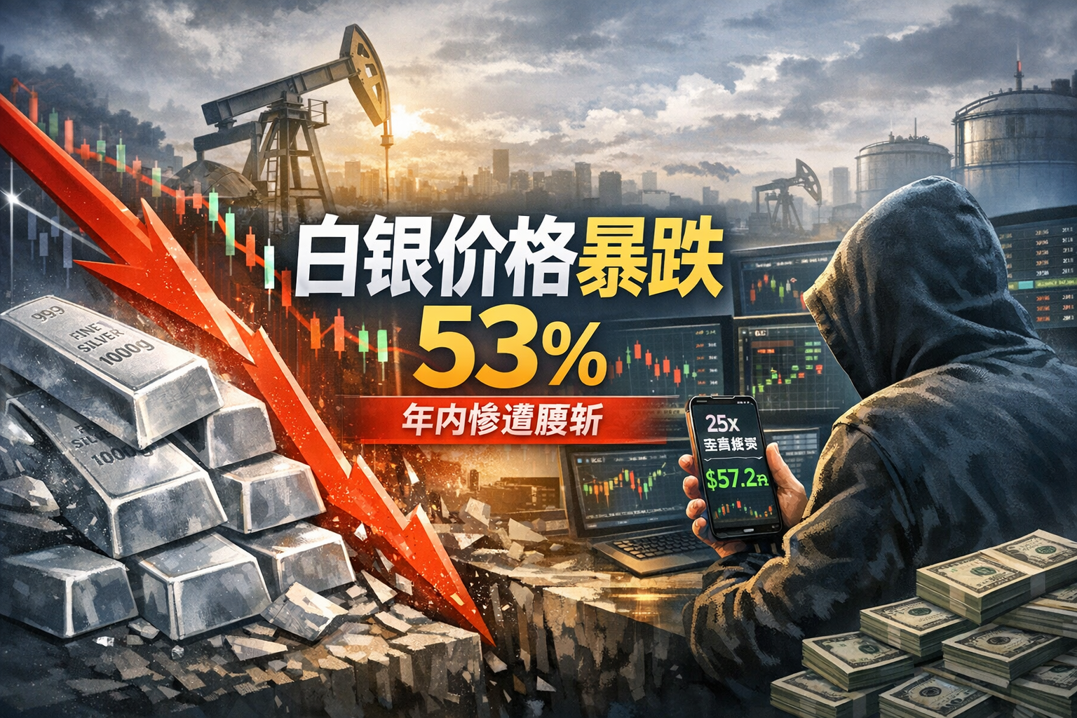 白银价格年内跌逾53%