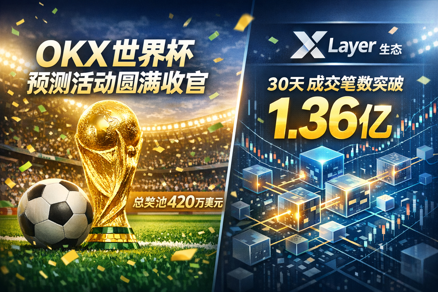 OKX世界杯预测活动圆满收官,X Layer生态30天成交笔数突破1.36亿
