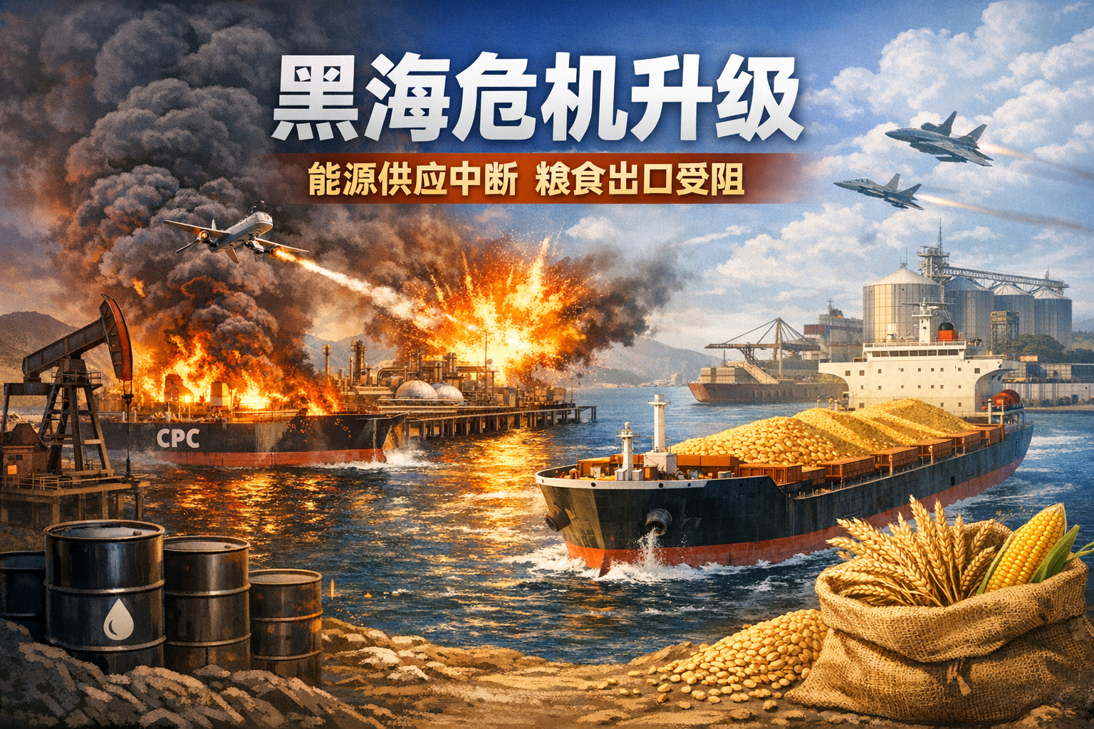 黑海局势升级:哈萨克斯坦输油终端停摆,能源与粮食供应风险同步上升