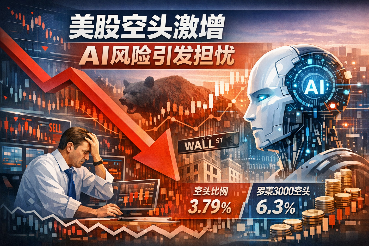美股空头仓位创新高,AI风险加剧市场担忧