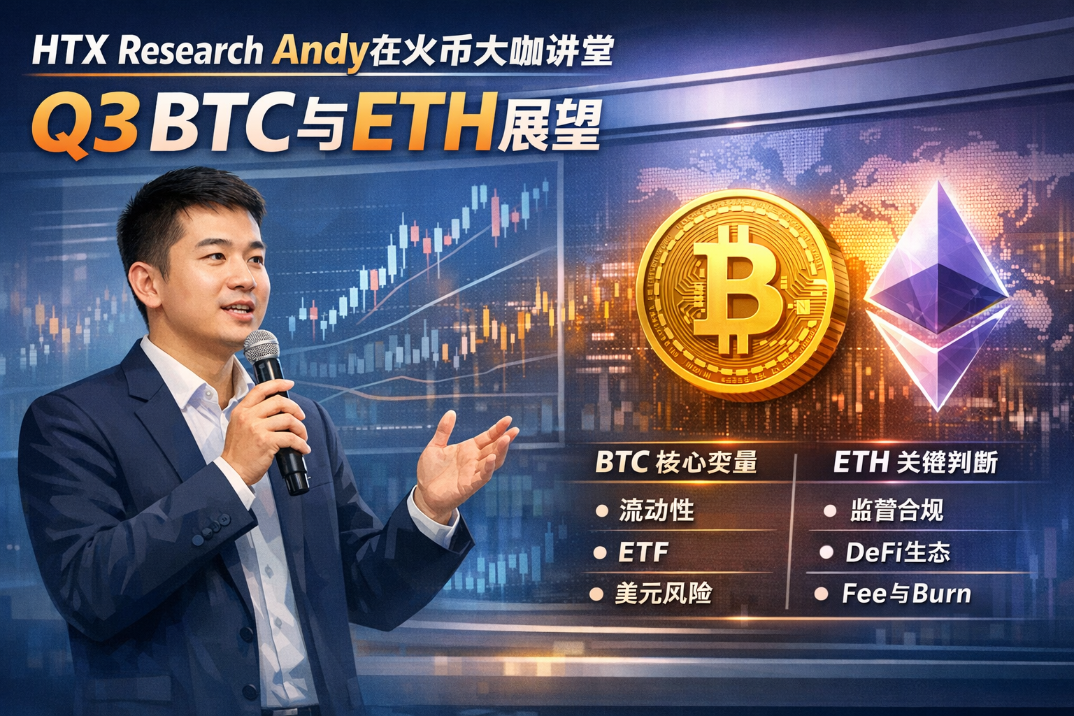 HTX Research Andy在火币大咖讲堂:Q3 BTC与ETH展望