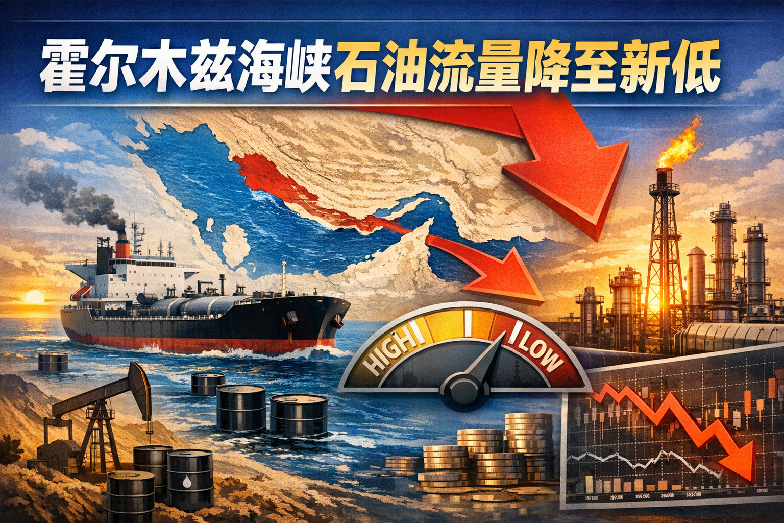 霍尔木兹海峡石油流量降至5月底以来最低