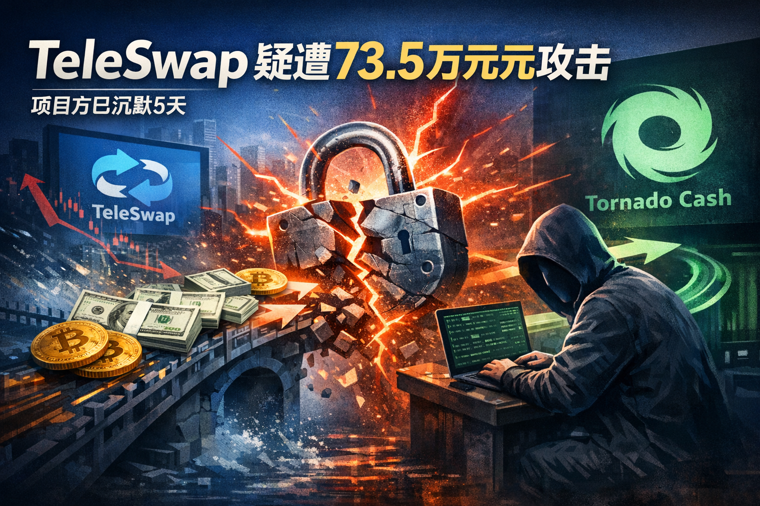 链上侦探|TeleSwap疑似遭遇73.5万美元攻击,项目方5天未披露
