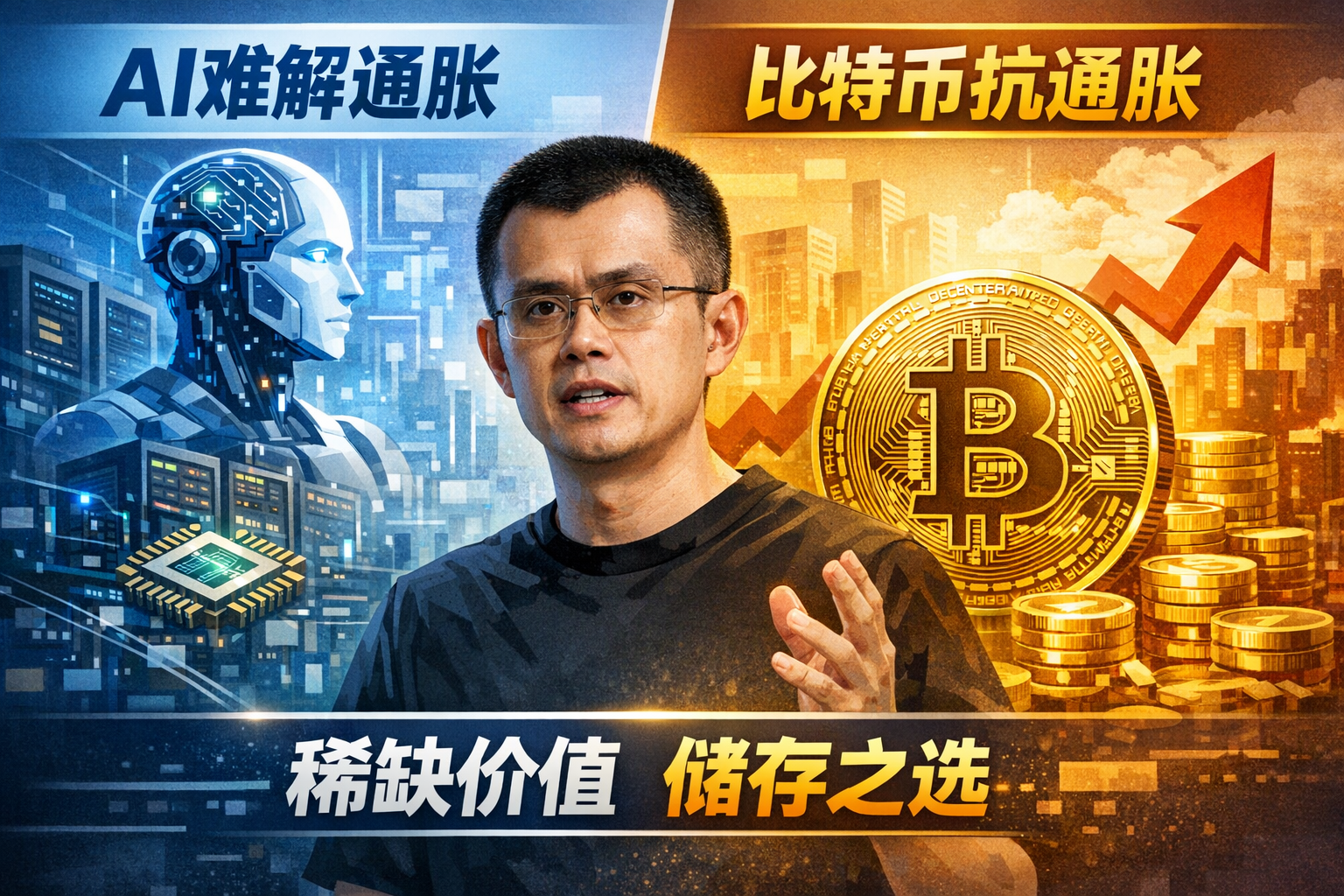 CZ:AI无法解决通胀,比特币具备独特价值储存属性