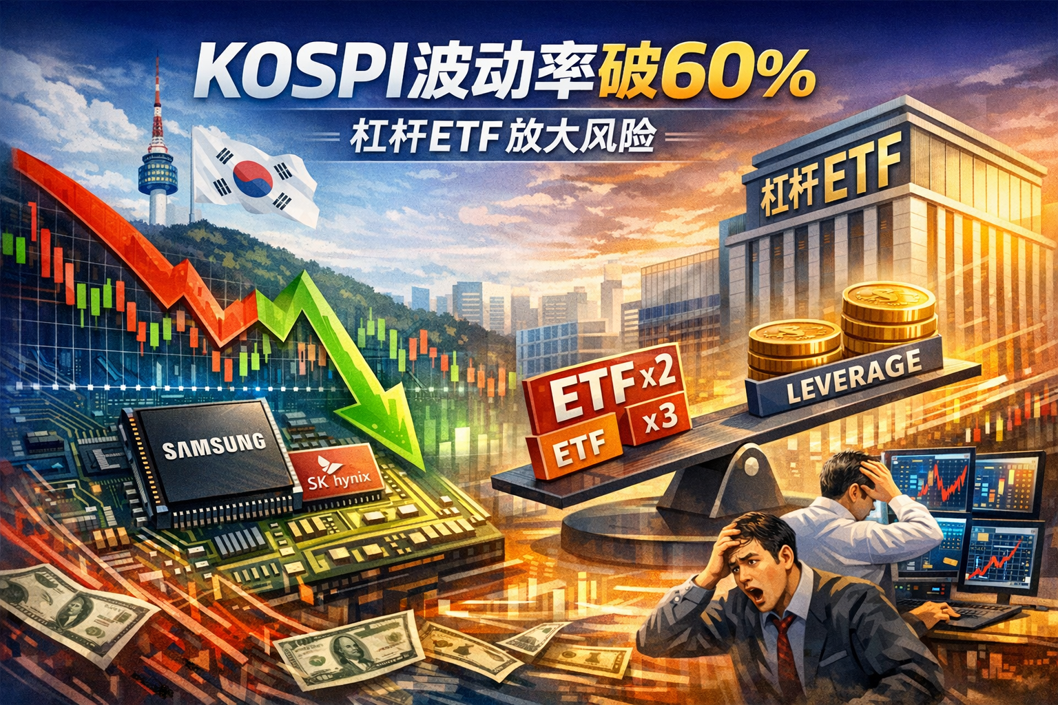 韩国KOSPI指数波动率超60%,高于比特币;杠杆ETF放大风险