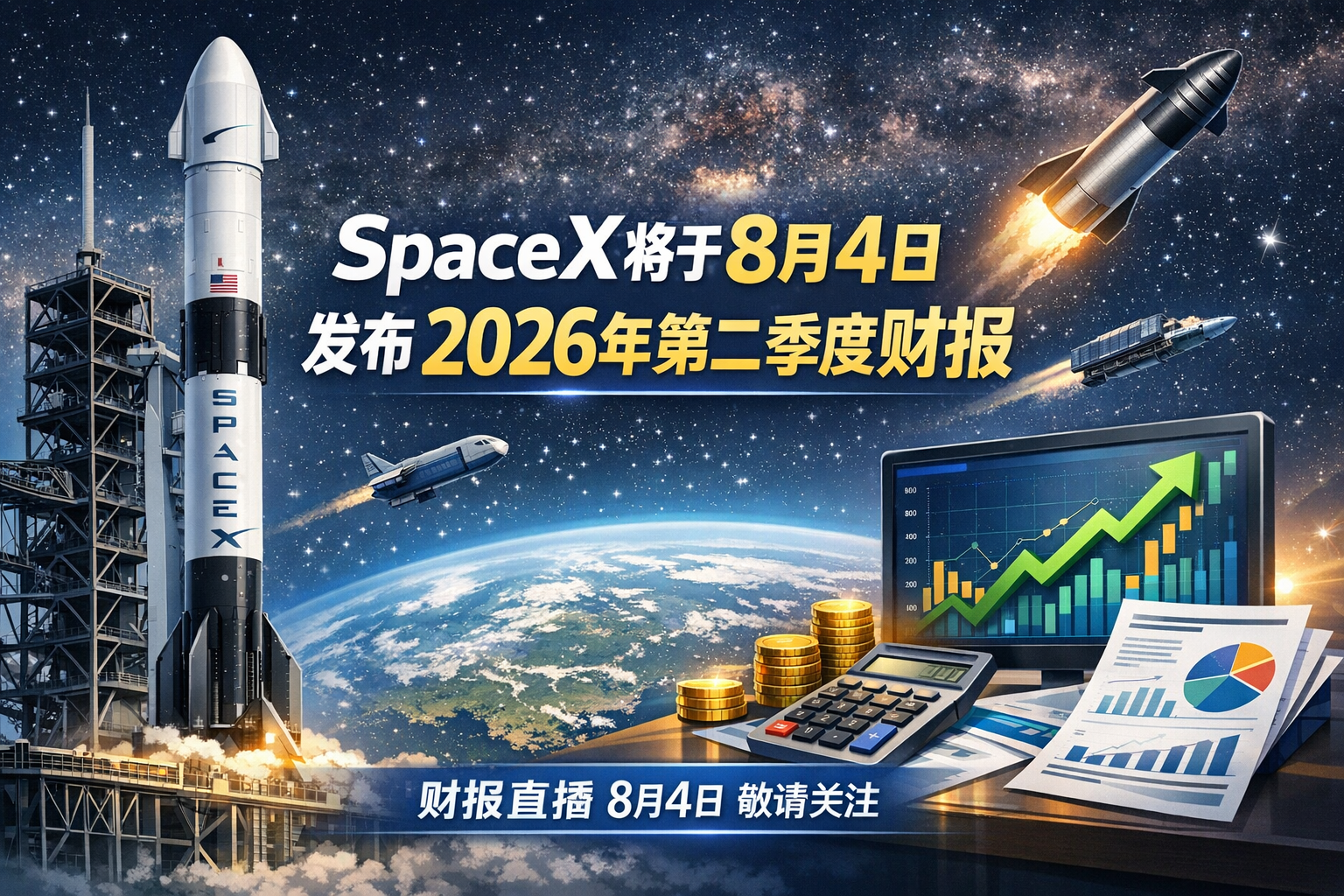 SpaceX将于8月4日发布2026年第二季度财报