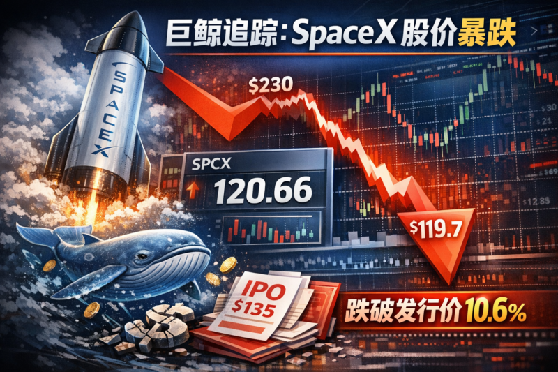 巨鲸追踪:SpaceX股价已跌破发行价10.6%-指挥使社区 - 真实线索、热点议题与深度观察