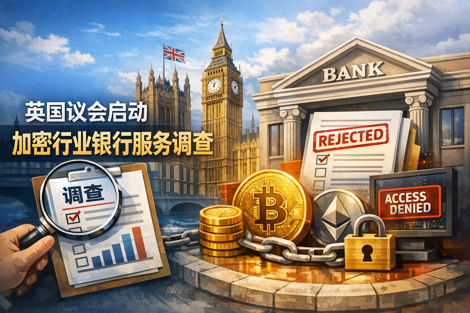 英国议会启动加密行业银行服务调查