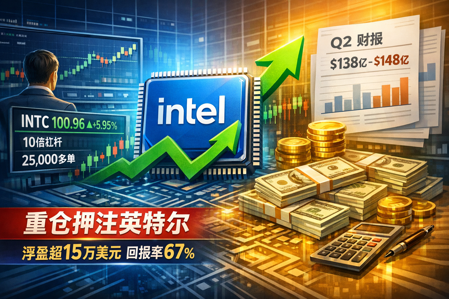 美股交易王重仓英特尔,累计浮盈颇丰