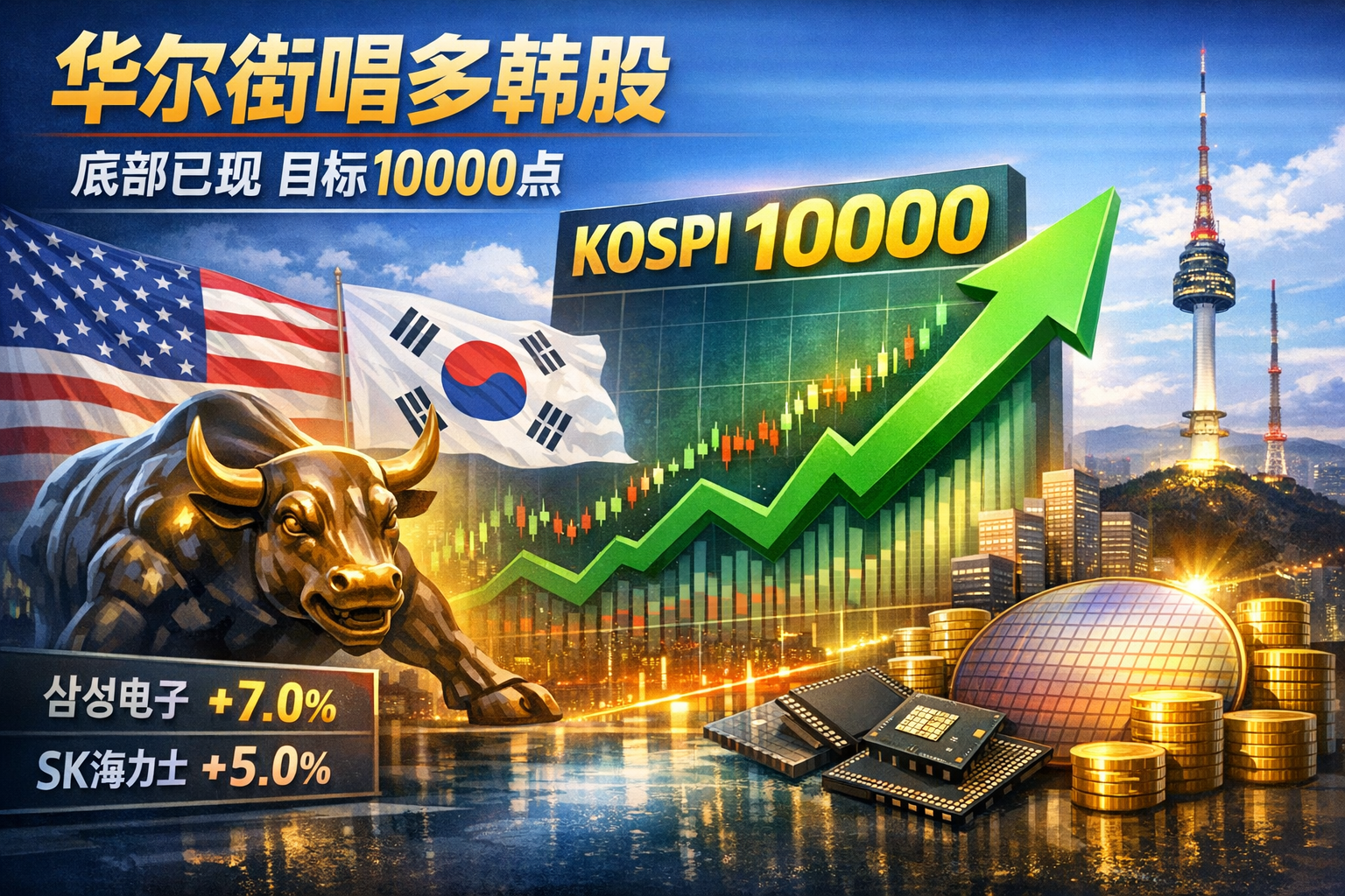 华尔街唱多韩股:底部已现,目标10000点