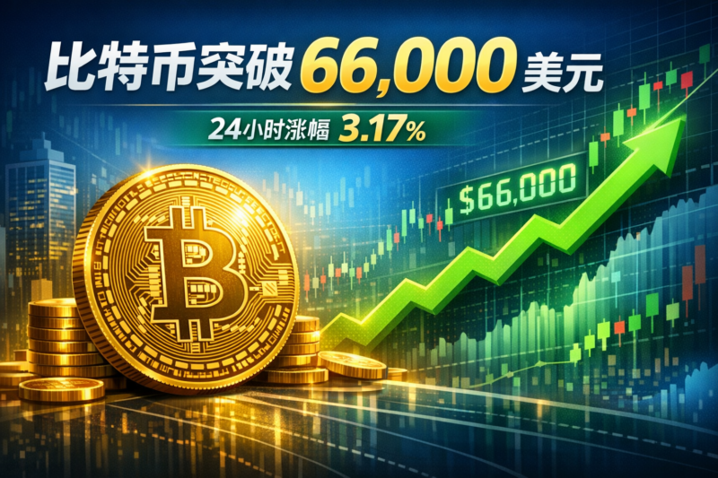 比特币价格突破66,000美元，24小时涨幅3.17%-指挥使社区 - 真实线索、热点议题与深度观察