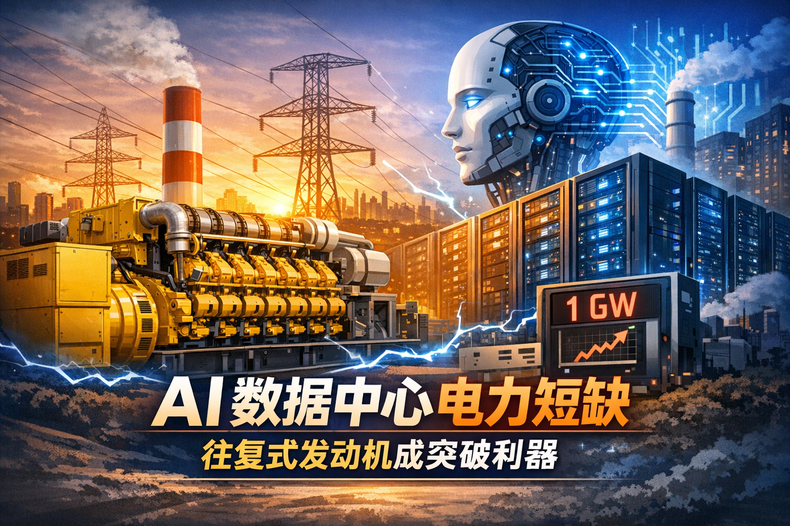 SemiAnalysis:AI数据中心电力缺口扩大,往复式发动机或成表后供电主力技术