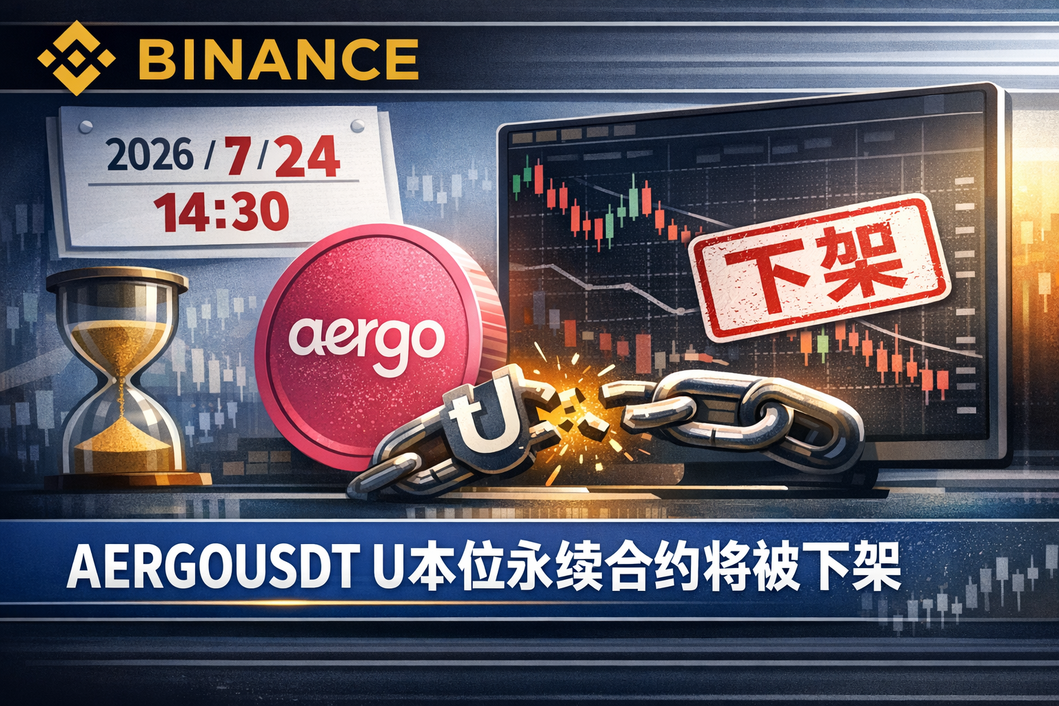 Binance合约将下架AERGOUSDT U本位永续合约