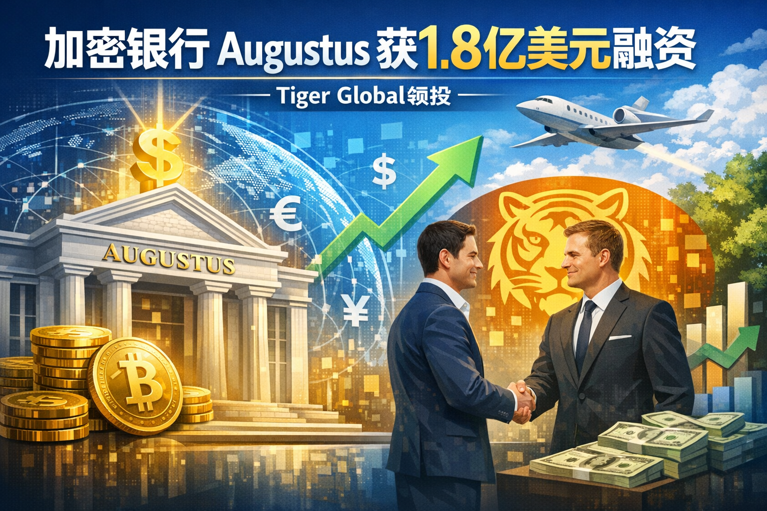 融资:加密银行Augustus完成1.8亿美元融资,Tiger Global领投