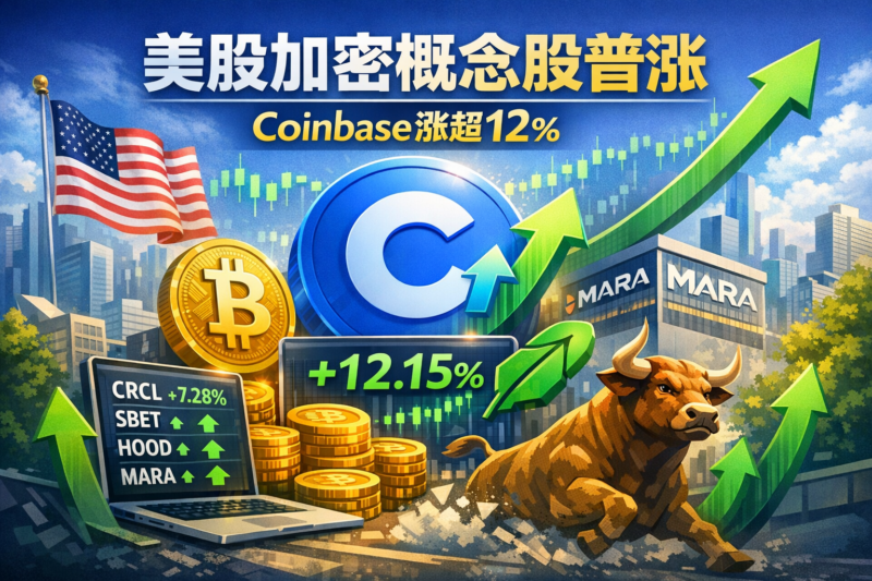 美股加密概念股普涨,Coinbase涨超12%-指挥使社区 - 真实线索、热点议题与深度观察