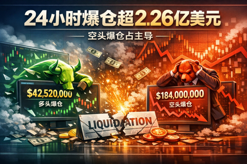 过去24小时全网爆仓总额2.26亿美元,空头爆仓占主导-指挥使社区 - 真实线索、热点议题与深度观察