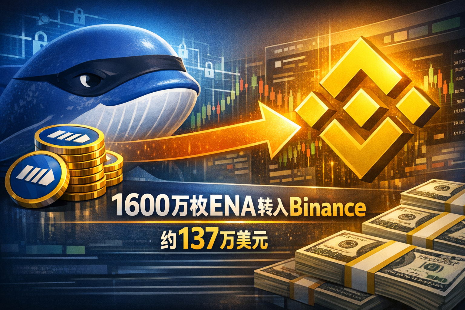 链上侦探 | 某鲸鱼将1600万枚ENA转入Binance,约137万美元