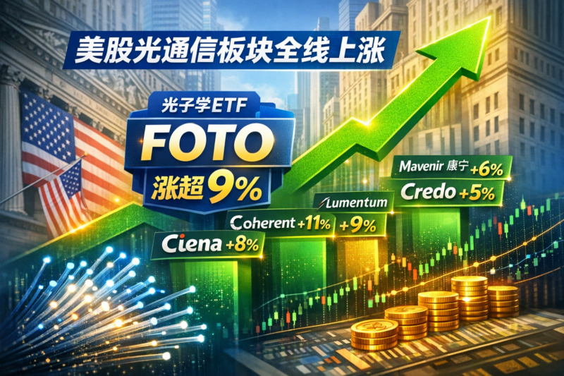 美股光通信板块全线上涨 纯粹光子学ETF FOTO涨超9%-指挥使社区 - 真实线索、热点议题与深度观察