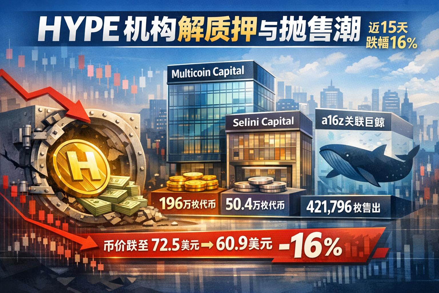 HYPE 出现机构解质押与抛售潮,近15天累计下跌16%