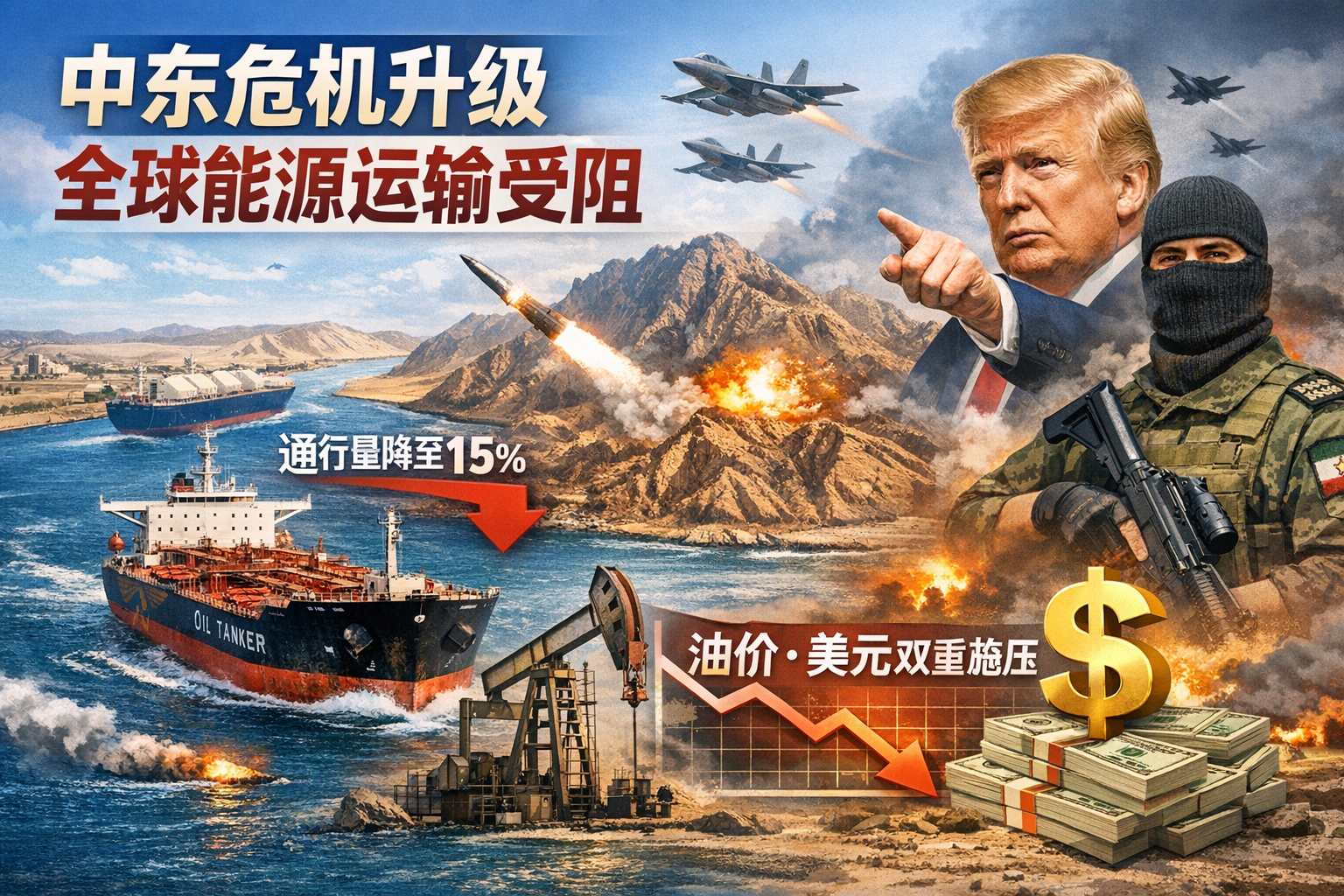 霍尔木兹海峡通行量降至战前15%,油价与美元同步施压全球资产