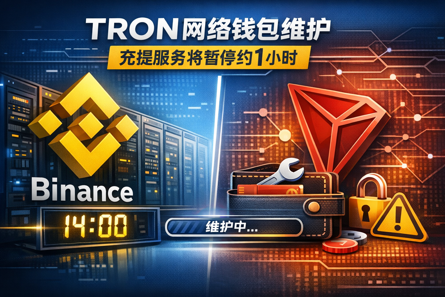 Binance将于7月23日进行TRON(TRX)网络钱包维护,暂停充提约1小时