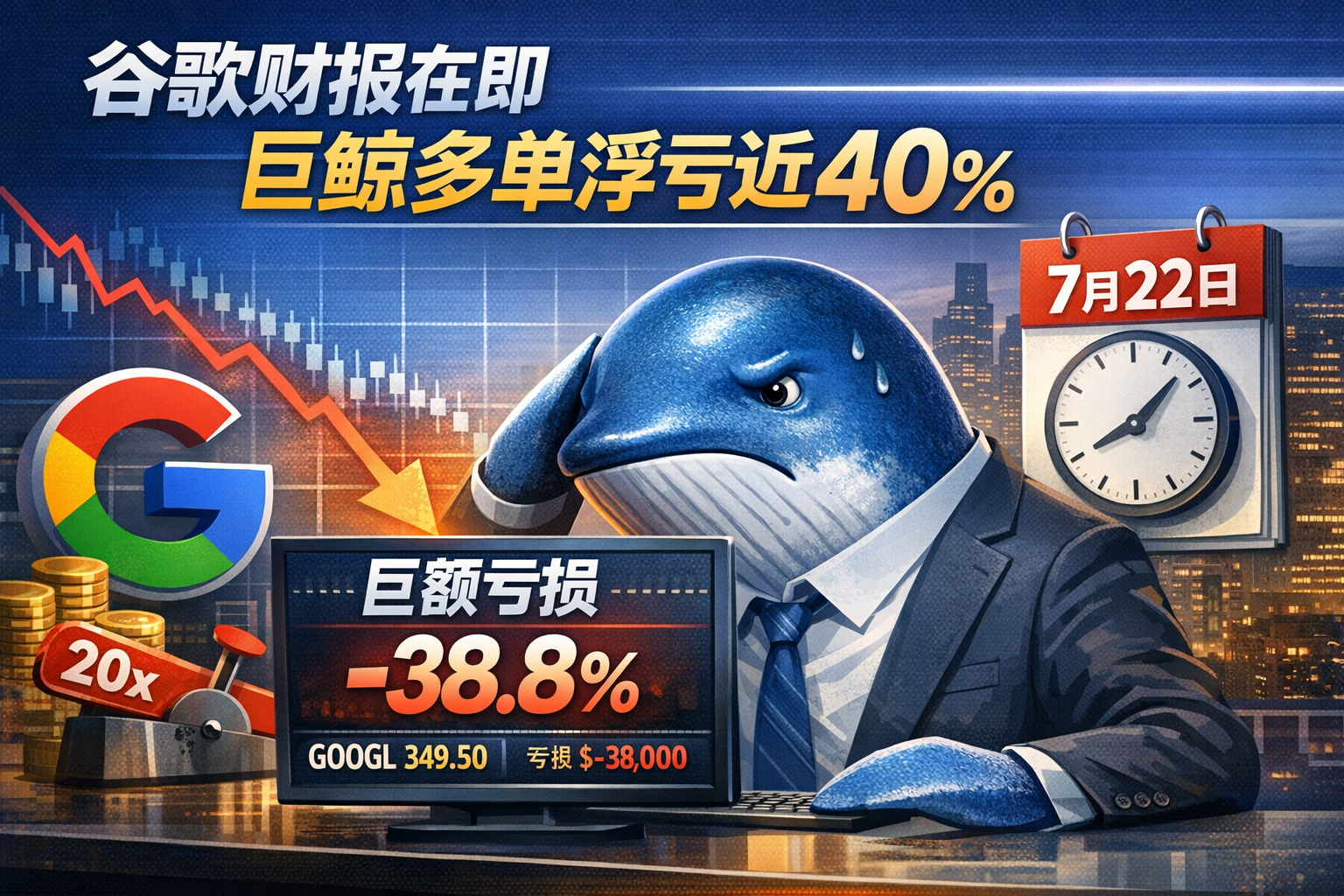 谷歌财报在即,巨鲸多单浮亏近40%
