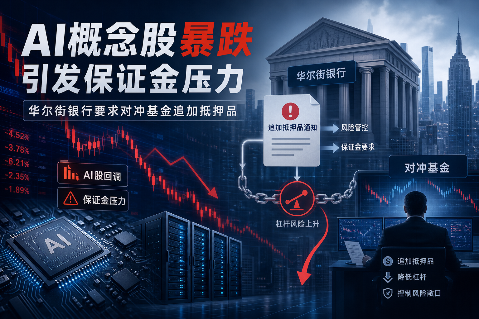 AI概念股暴跌引发保证金压力,华尔街银行要求对冲基金追加抵押品
