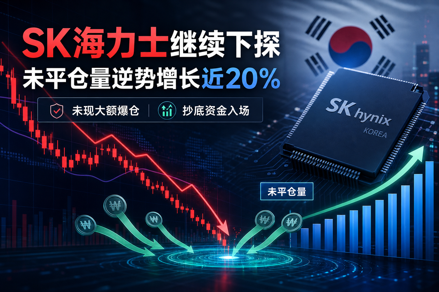 海力士再度大跌,未现大额爆仓,抄底资金推动未平仓量逆势增近20%