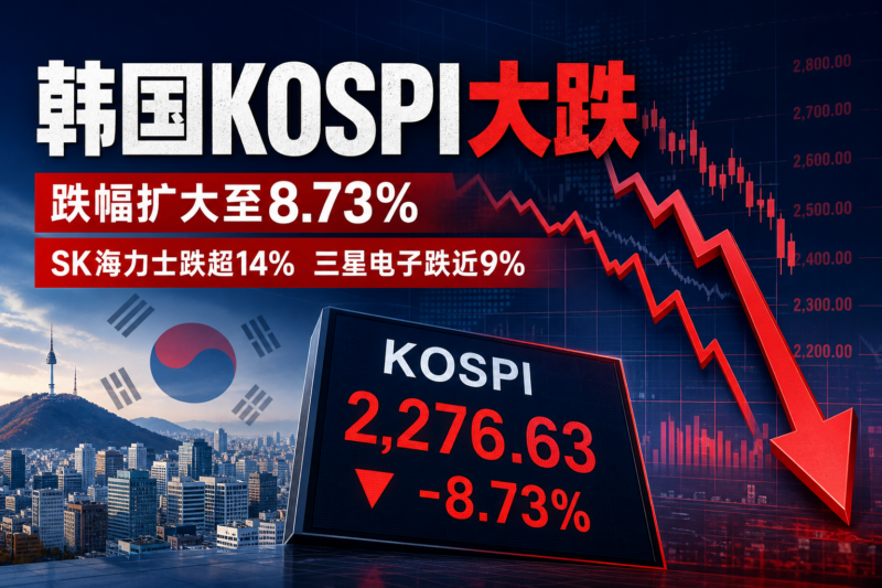 韩国 KOSPI 指数跌幅扩大至 8.73%，SK 海力士跌超 14%-指挥使社区 - 真实线索、热点议题与深度观察
