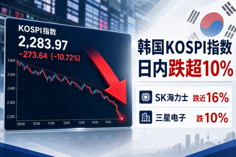 韩国 KOSPI 指数日内跌超 10%，SK 海力士跌近 16%-指挥使社区 - 真实线索、热点议题与深度观察