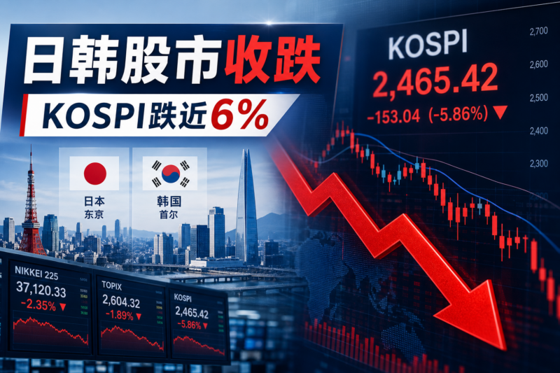 日韩股市收跌,韩国KOSPI指数跌近6%-指挥使社区 - 真实线索、热点议题与深度观察