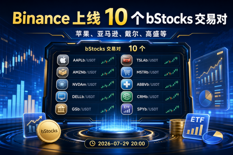 Binance 将上线苹果、亚马逊等 10 个 bStocks 代币化股票及 ETF 交易对-指挥使社区 - 真实线索、热点议题与深度观察