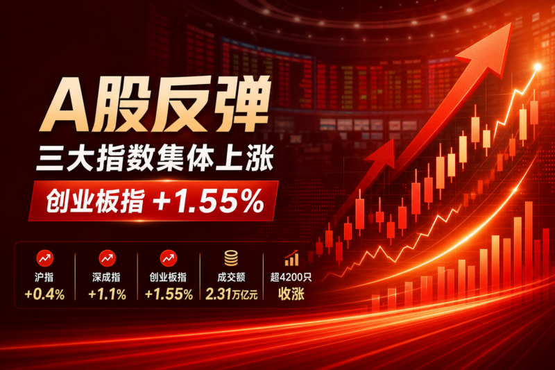 A股三大指数集体反弹,创业板指涨1.55%-指挥使社区 - 真实线索、热点议题与深度观察