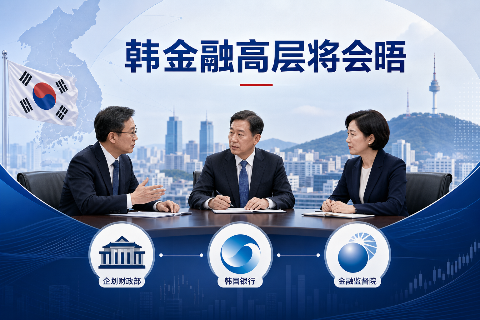 韩国财政部长、央行行长及金融监管机构负责人将举行联合会议