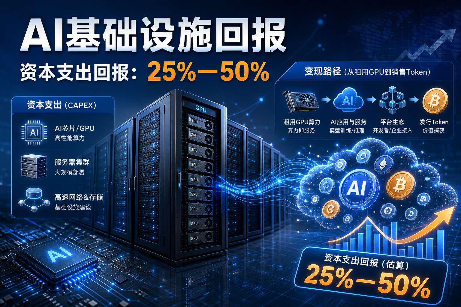 摩根士丹利估算资本支出回报：从租赁 GPU 到出售 Token，AI 基础设施如何实现 25%—50% 的回报？