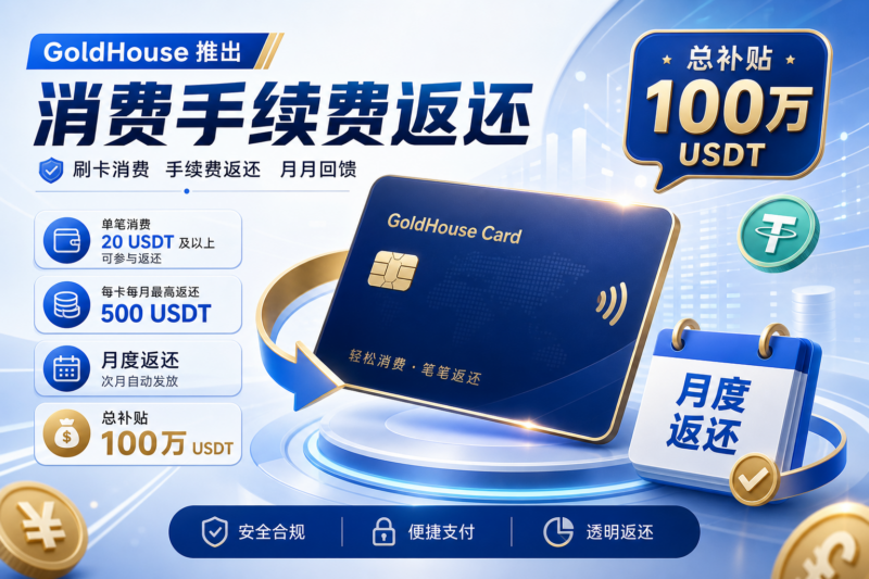 GoldHouse推出消费手续费返还活动-指挥使社区 - 真实线索、热点议题与深度观察