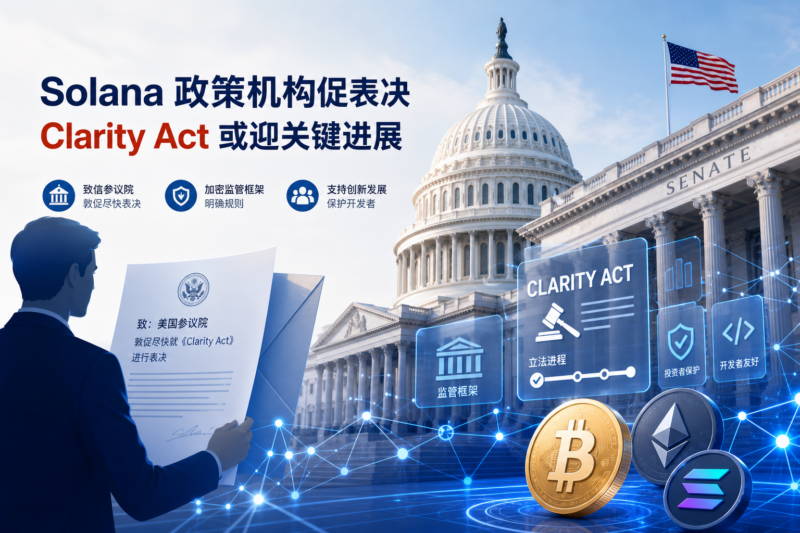 Solana 政策机构敦促参议院尽快表决《Clarity Act》-指挥使社区 - 真实线索、热点议题与深度观察