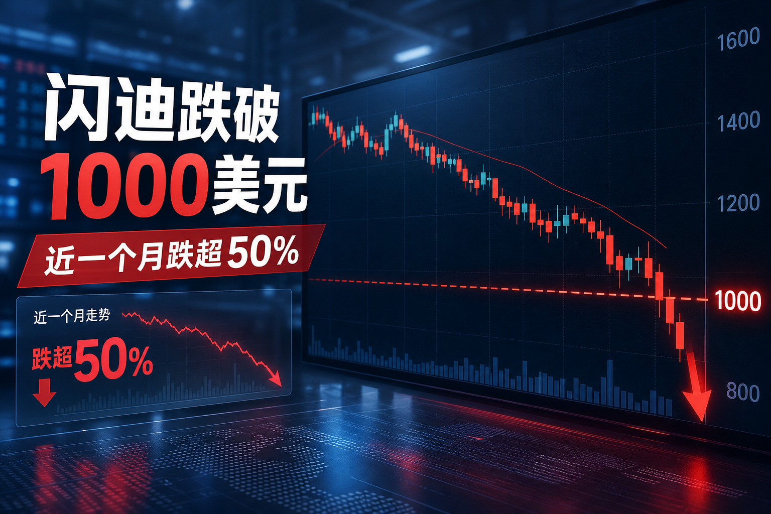 闪迪跌破1000美元，近一个月累计跌超50%