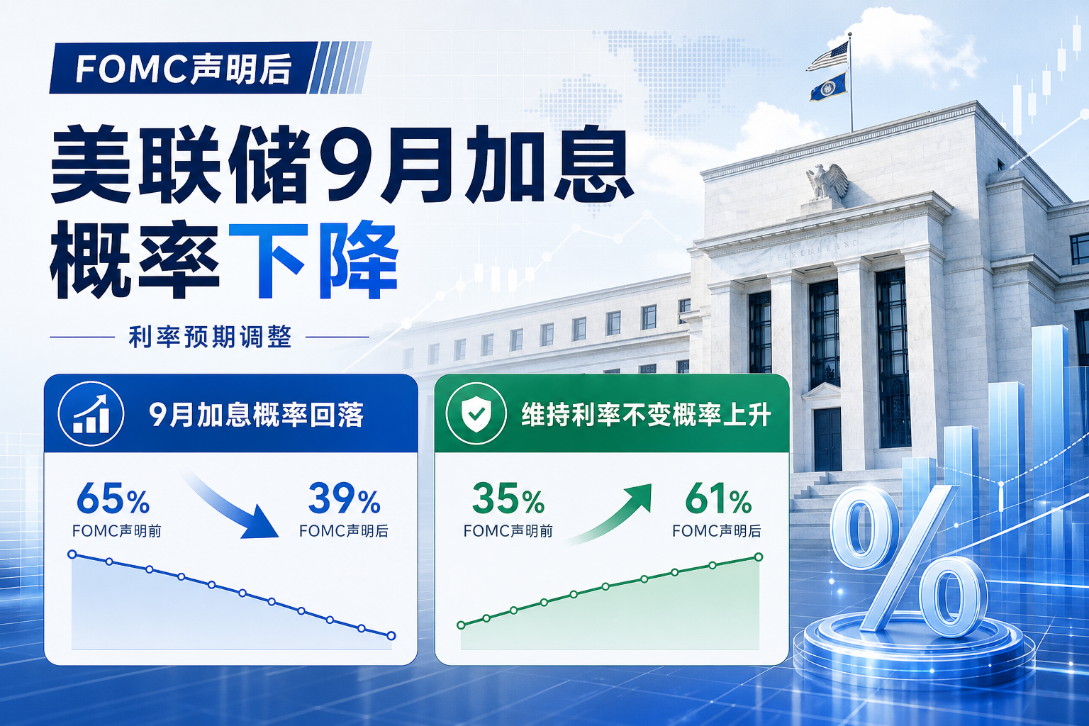 FOMC 声明后,美联储 9 月加息概率下降