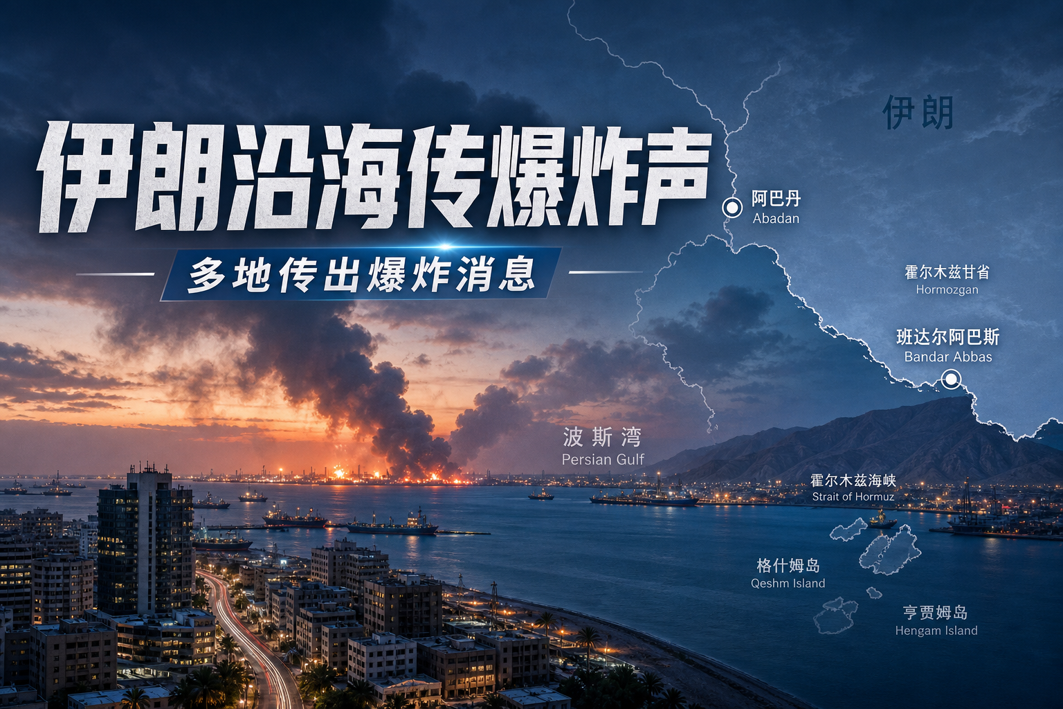 美军袭击伊朗阿巴丹,班达尔阿巴斯传出爆炸声