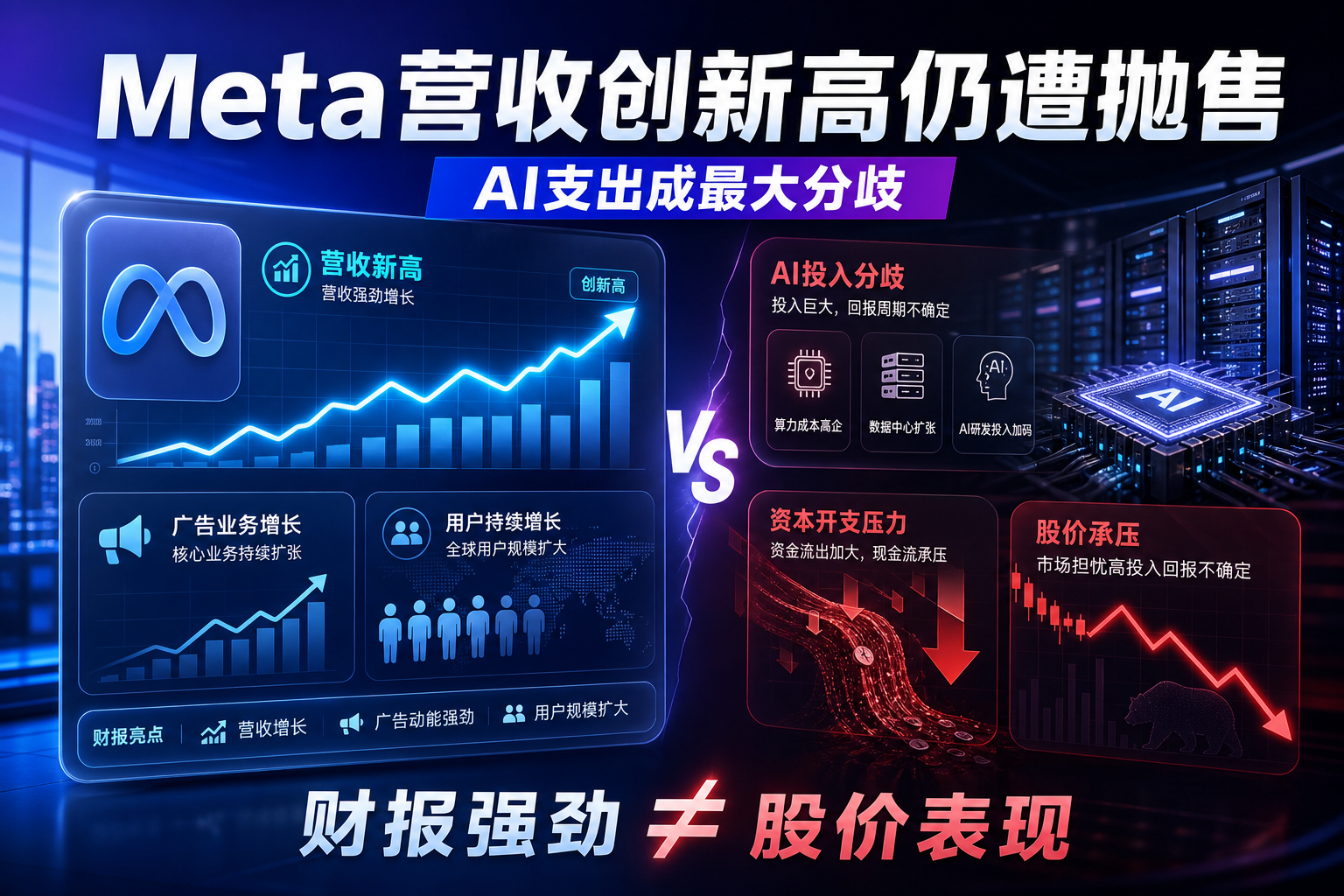 Meta营收创新高仍遭抛售,AI支出成最大分歧