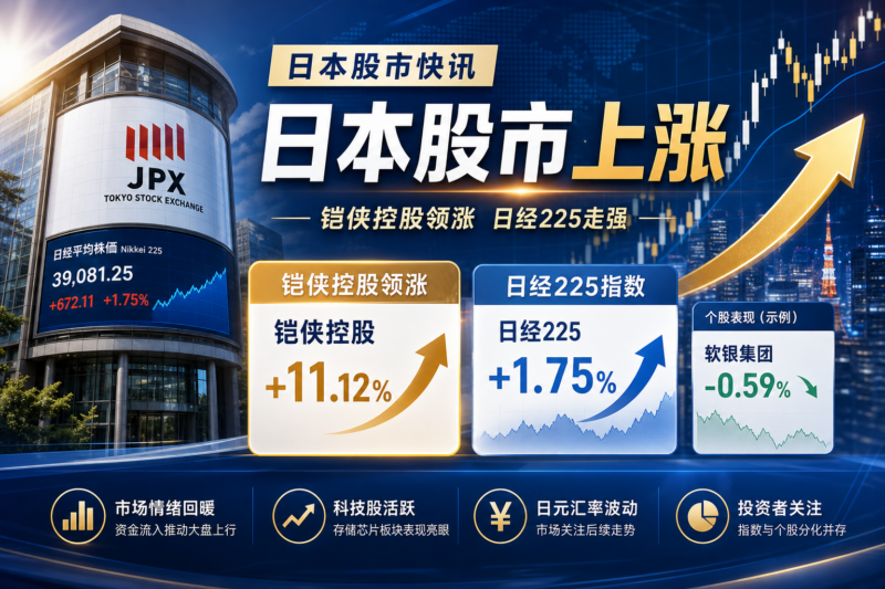 日本铠侠控股涨超11%，日经225指数涨1.75%-指挥使社区 - 真实线索、热点议题与深度观察