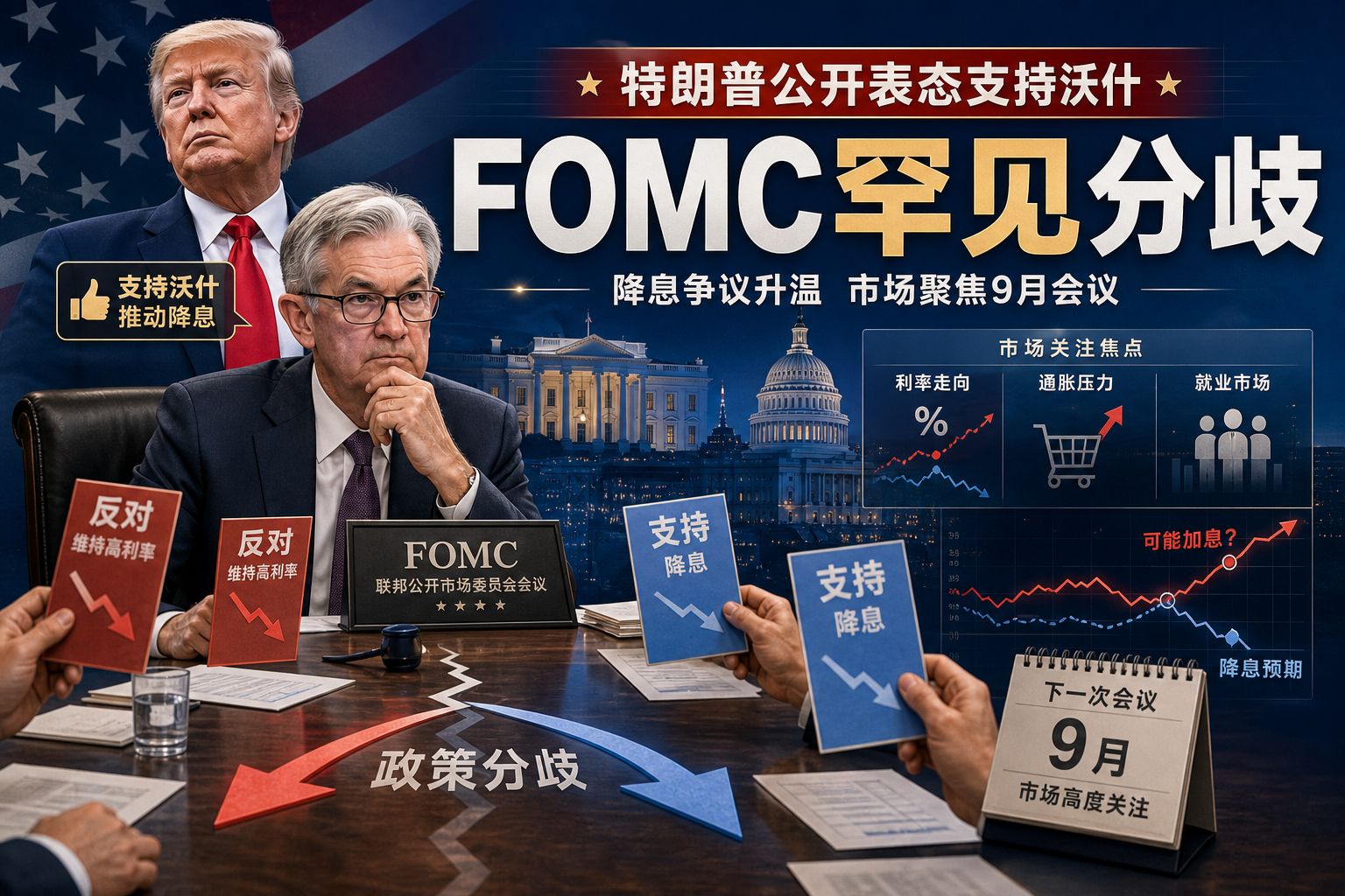 特朗普力挺沃什,FOMC出现罕见政策分歧