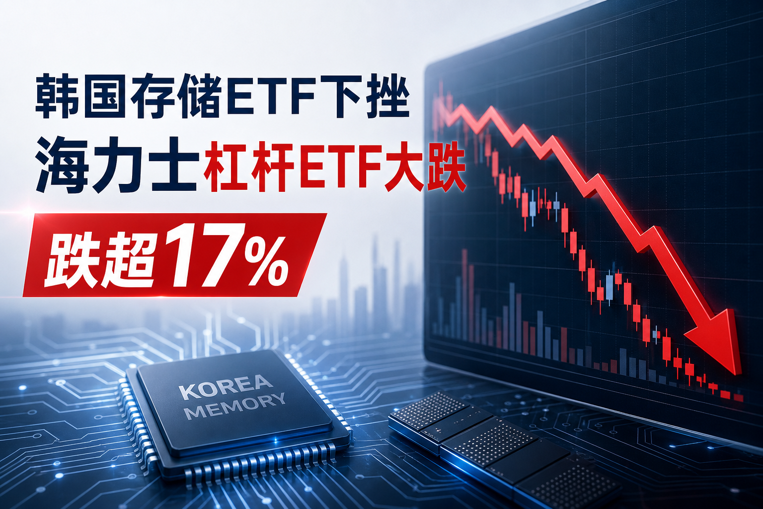 韩国存储板块杠杆ETF大跌,海力士两倍做多ETF跌超17%