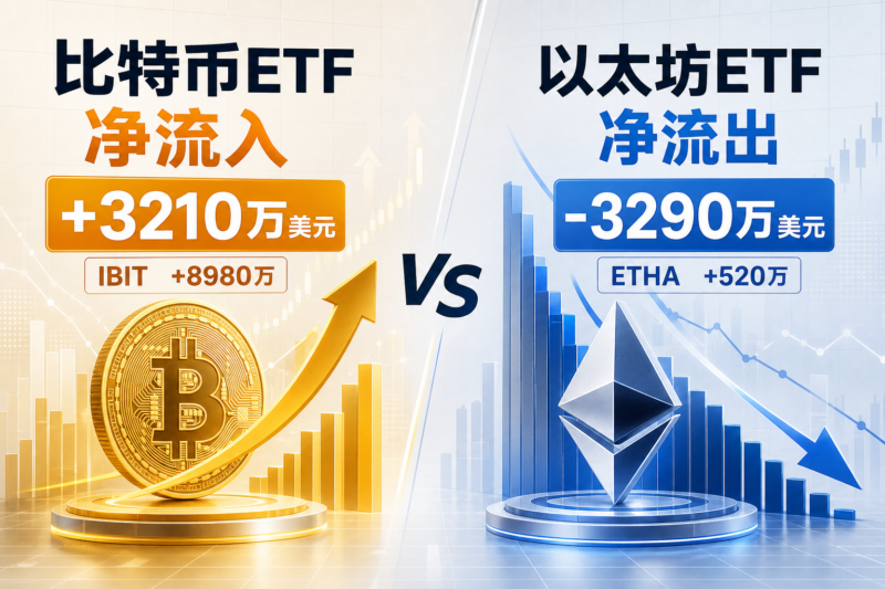 美国比特币现货 ETF 净流入 3210 万美元,以太坊现货 ETF 净流出 3290 万美元-指挥使社区 - 真实线索、热点议题与深度观察