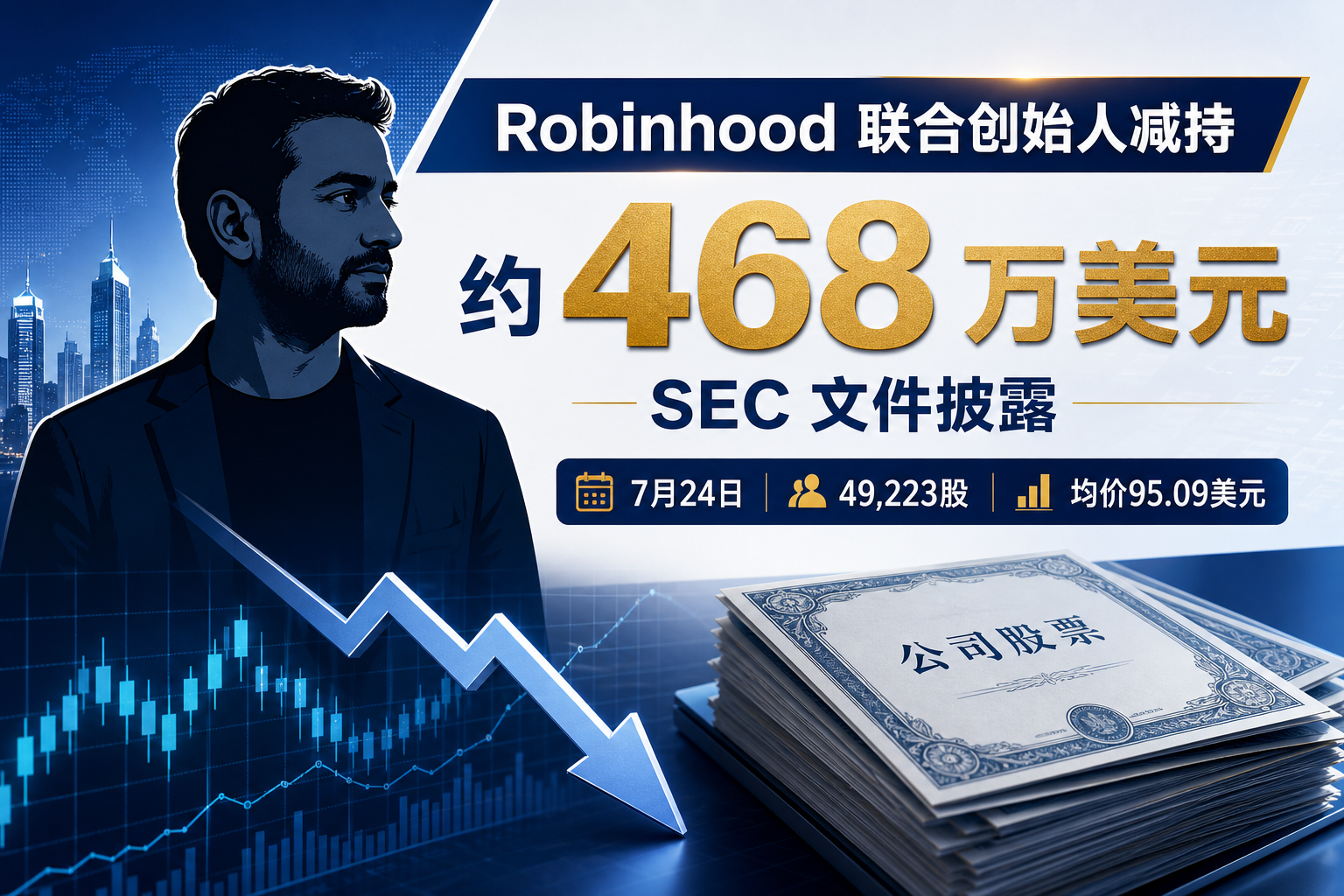 Robinhood 联合创始人出售约 468 万美元公司股票