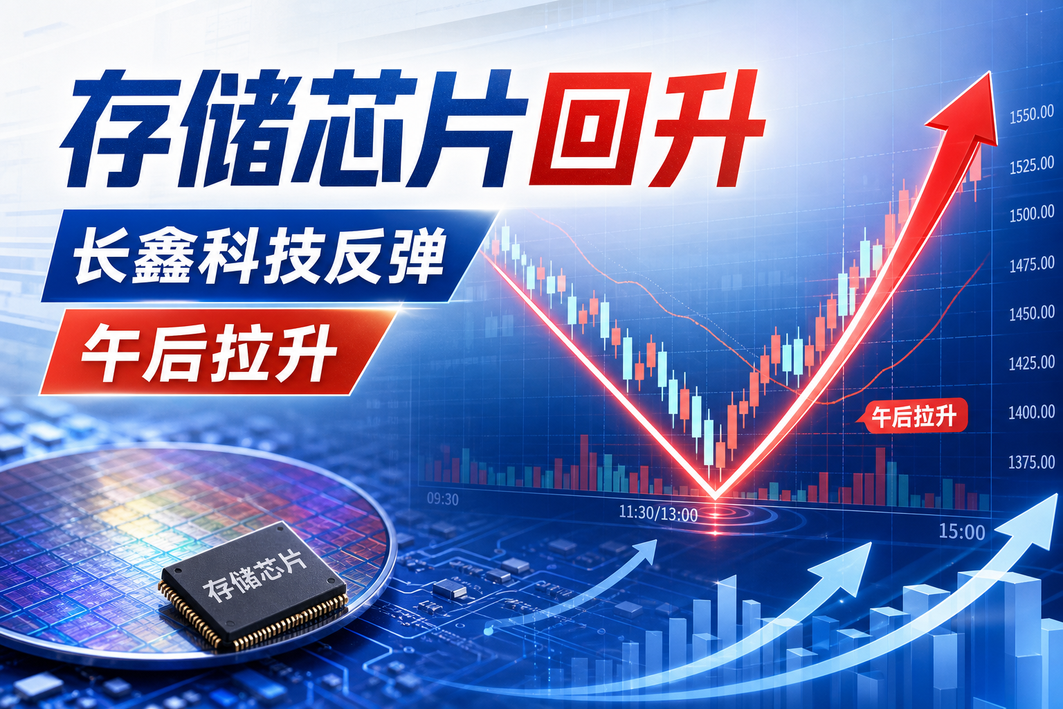 A股存储芯片板块午后探底回升,长鑫科技反弹